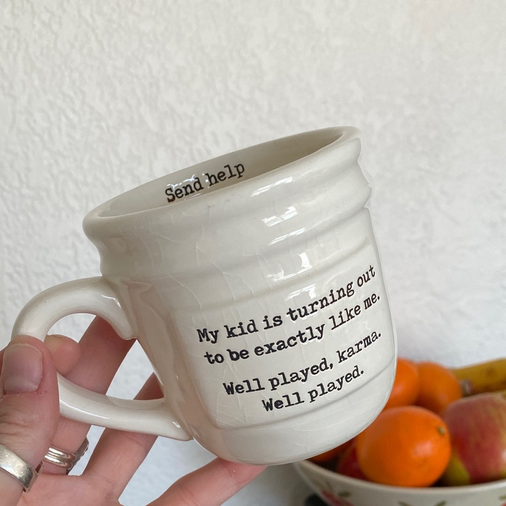 🌼 Mud Pie Coffee Mug “send help” cute mug for parents
